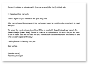 Recruiting Emails 4 Interview Invitation