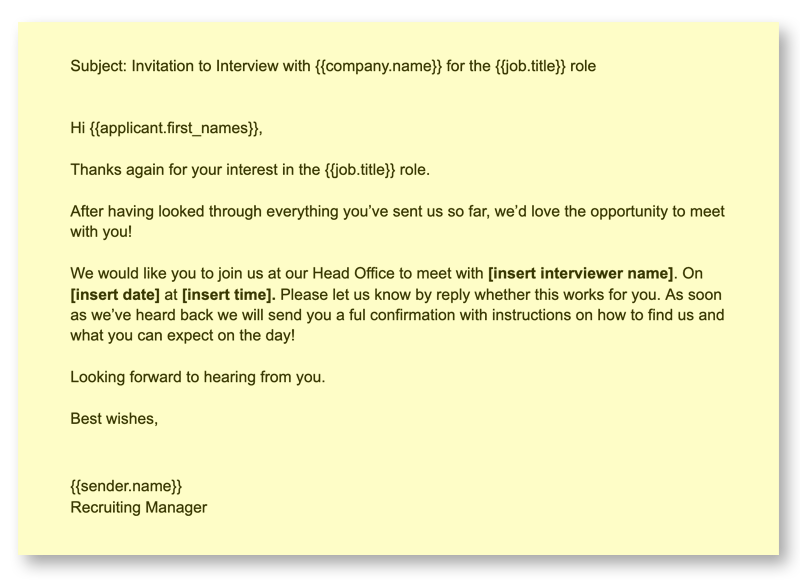 Recruiting Emails 4 Interview Invitation