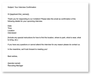Recruiting Emails 5 Interview Confirmation
