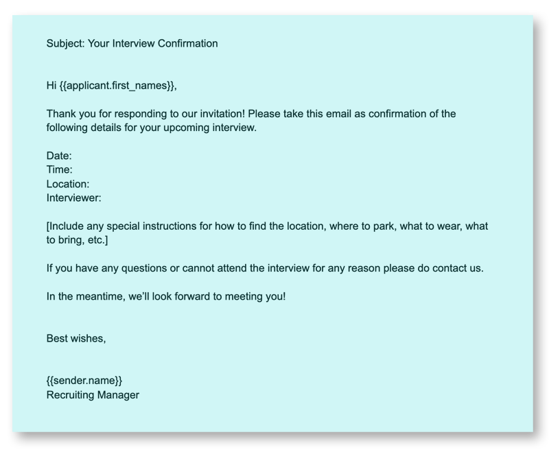 Recruiting Emails 5 Interview Confirmation