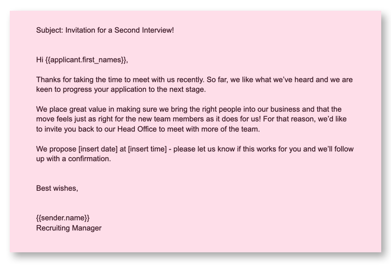 Second Interview Invitation Email Reply Sledging Template Free 