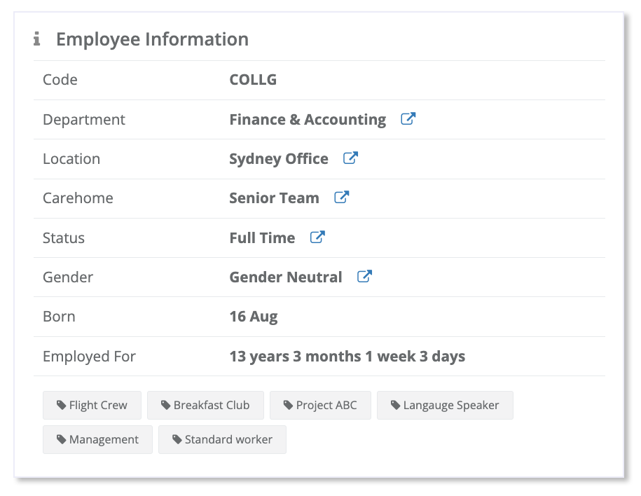employee records core info